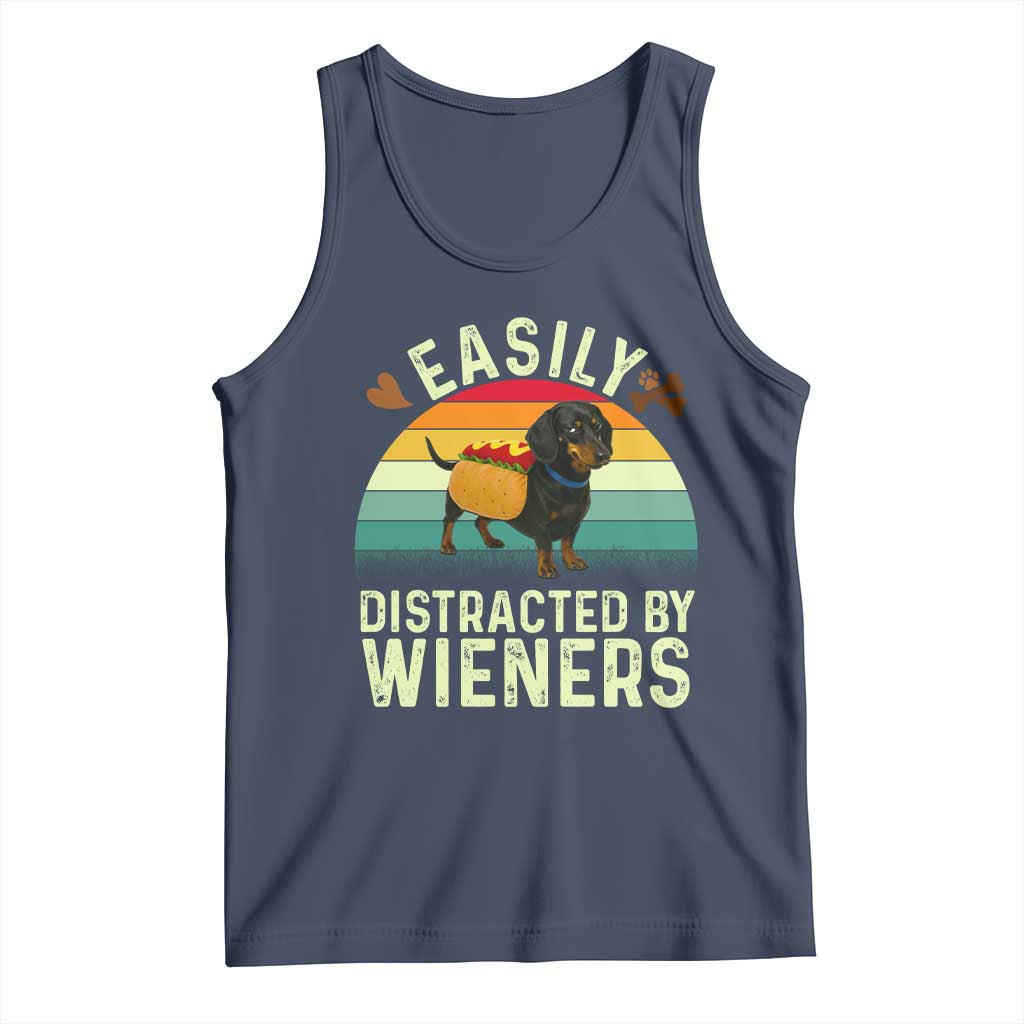 Easily Distracted By Wieners Tank Top Funny Dachshund Dog In A Hot Dog Costume - Wonder Print Shop