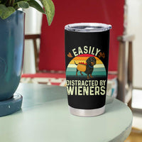 Easily Distracted By Wieners Tumbler Cup Funny Dachshund Dog In A Hot Dog Costume