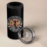 Easily Distracted By Wieners 4 in 1 Can Cooler Tumbler Dachshund Dog Lover Retro Sunset