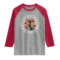 Easily Distracted By Wieners Raglan Shirt Dachshund Dog Lover Retro Sunset - Wonder Print Shop