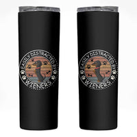 Easily Distracted By Wieners Skinny Tumbler Dachshund Dog Lover Retro Sunset