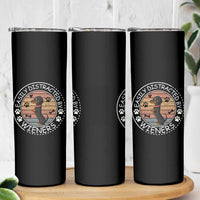 Easily Distracted By Wieners Skinny Tumbler Dachshund Dog Lover Retro Sunset