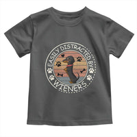 Easily Distracted By Wieners Toddler T Shirt Dachshund Dog Lover Retro Sunset - Wonder Print Shop