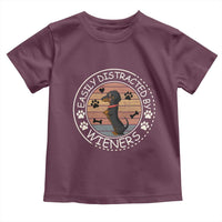 Easily Distracted By Wieners Toddler T Shirt Dachshund Dog Lover Retro Sunset - Wonder Print Shop