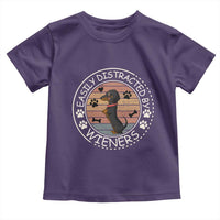 Easily Distracted By Wieners Toddler T Shirt Dachshund Dog Lover Retro Sunset - Wonder Print Shop