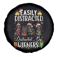 Christmas Dachshund Spare Tire Cover Funny Easily Distracted By Wieners - Wonder Print Shop