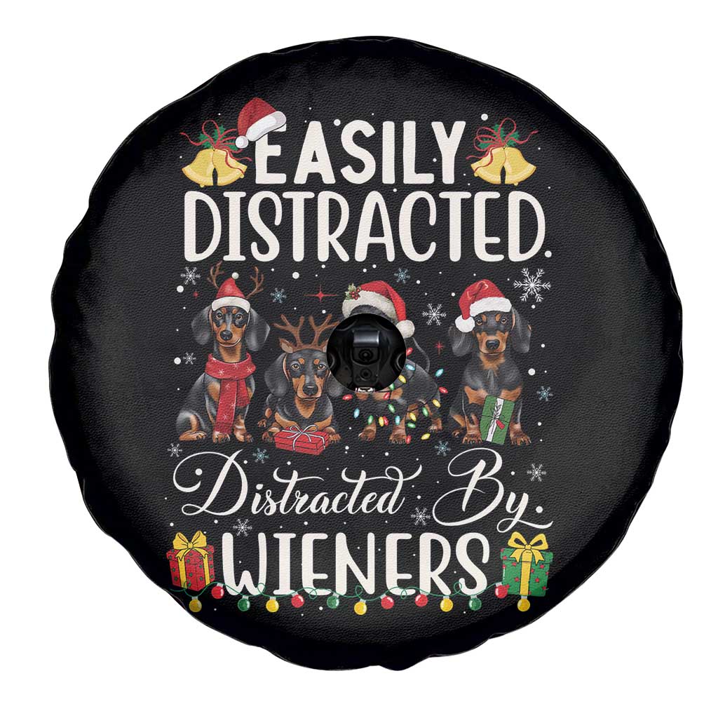 Christmas Dachshund Spare Tire Cover Funny Easily Distracted By Wieners - Wonder Print Shop