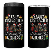 Christmas Dachshund 4 in 1 Can Cooler Tumbler Funny Easily Distracted By Wieners