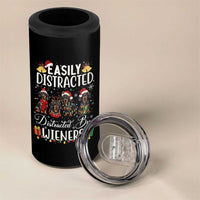 Christmas Dachshund 4 in 1 Can Cooler Tumbler Funny Easily Distracted By Wieners