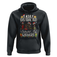 Christmas Dachshund Hoodie Funny Easily Distracted By Wieners - Wonder Print Shop