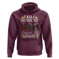Christmas Dachshund Hoodie Funny Easily Distracted By Wieners - Wonder Print Shop