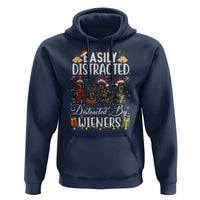 Christmas Dachshund Hoodie Funny Easily Distracted By Wieners - Wonder Print Shop