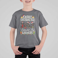 Christmas Dachshund T Shirt For Kid Funny Easily Distracted By Wieners - Wonder Print Shop