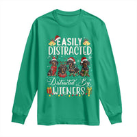 Christmas Dachshund Long Sleeve Shirt Funny Easily Distracted By Wieners - Wonder Print Shop