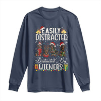 Christmas Dachshund Long Sleeve Shirt Funny Easily Distracted By Wieners - Wonder Print Shop