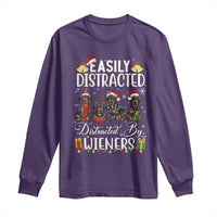 Christmas Dachshund Long Sleeve Shirt Funny Easily Distracted By Wieners - Wonder Print Shop