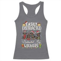 Christmas Dachshund Racerback Tank Top Funny Easily Distracted By Wieners - Wonder Print Shop