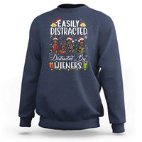 Christmas Dachshund Sweatshirt Funny Easily Distracted By Wieners - Wonder Print Shop