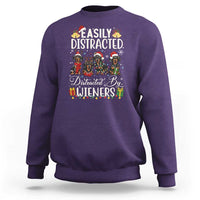 Christmas Dachshund Sweatshirt Funny Easily Distracted By Wieners - Wonder Print Shop