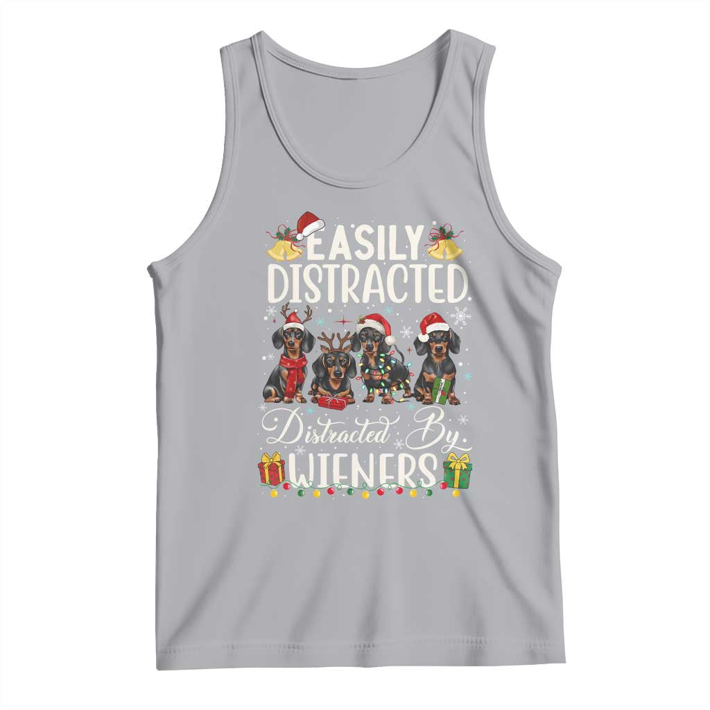 Christmas Dachshund Tank Top Funny Easily Distracted By Wieners - Wonder Print Shop