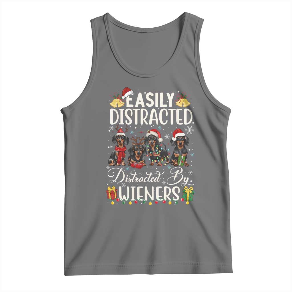 Christmas Dachshund Tank Top Funny Easily Distracted By Wieners - Wonder Print Shop