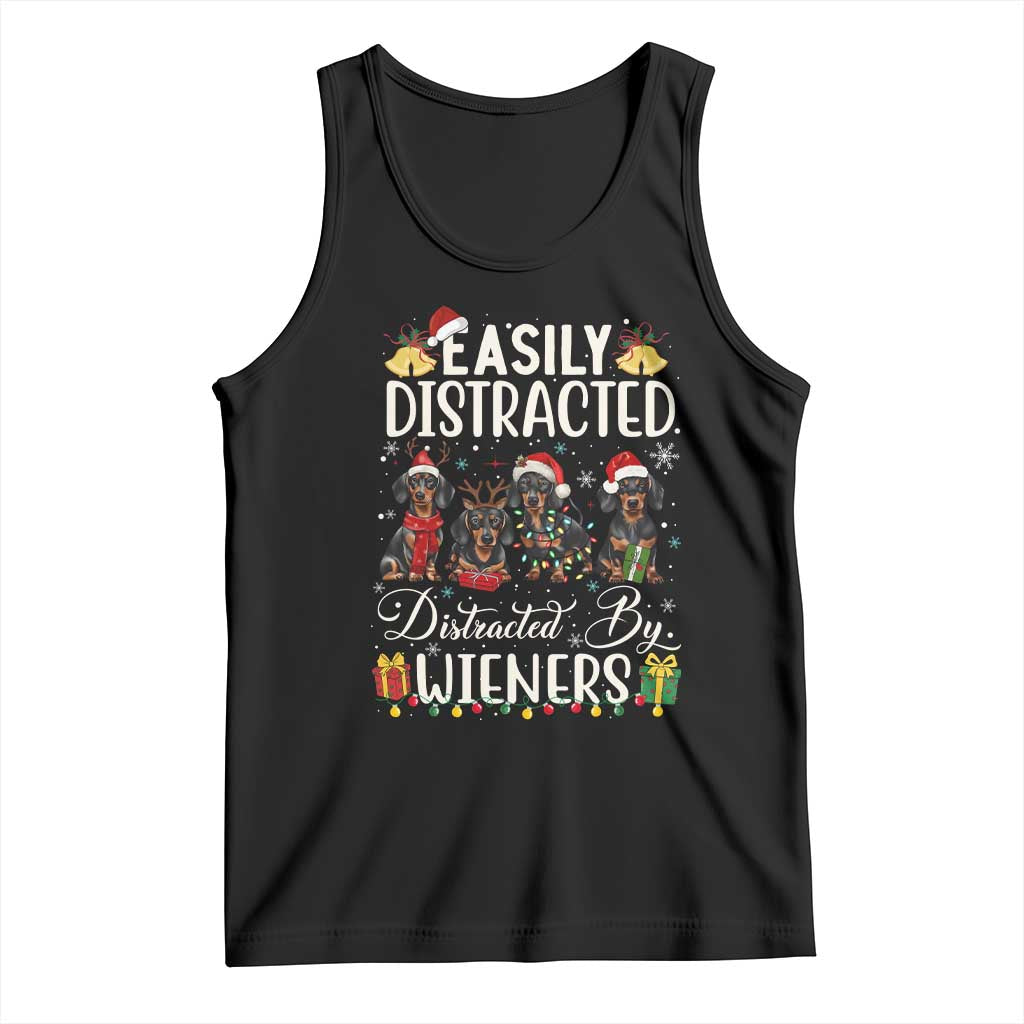 Christmas Dachshund Tank Top Funny Easily Distracted By Wieners - Wonder Print Shop