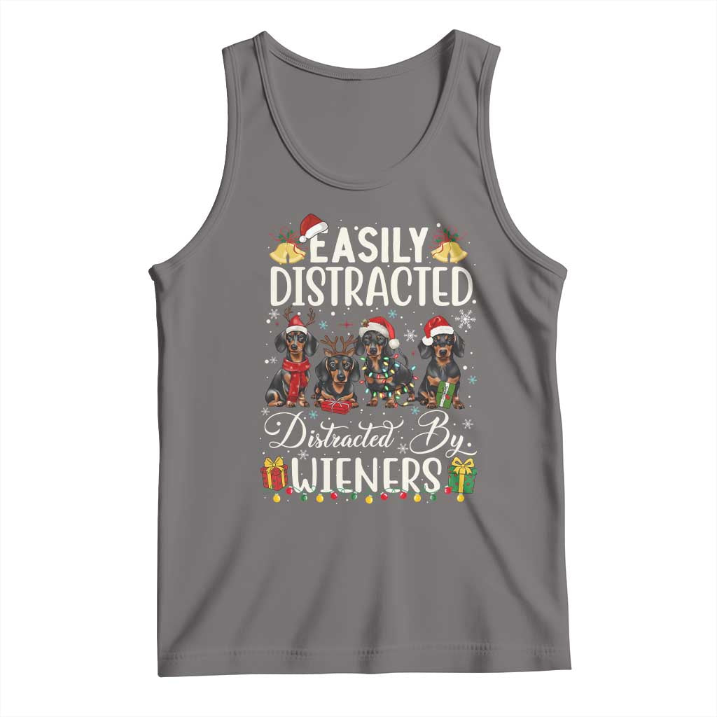 Christmas Dachshund Tank Top Funny Easily Distracted By Wieners - Wonder Print Shop