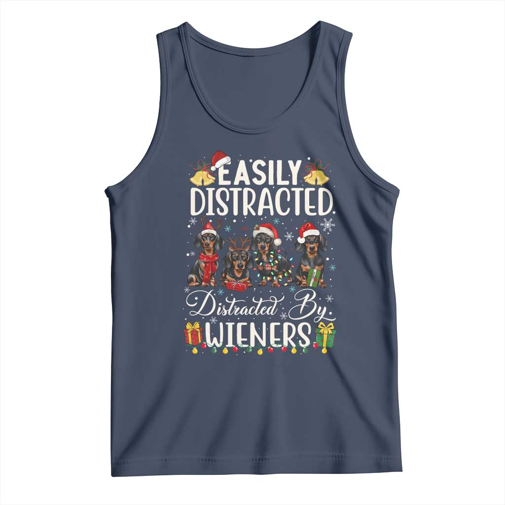 Christmas Dachshund Tank Top Funny Easily Distracted By Wieners - Wonder Print Shop
