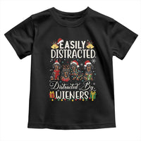 Christmas Dachshund Toddler T Shirt Funny Easily Distracted By Wieners - Wonder Print Shop