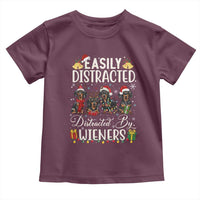 Christmas Dachshund Toddler T Shirt Funny Easily Distracted By Wieners - Wonder Print Shop