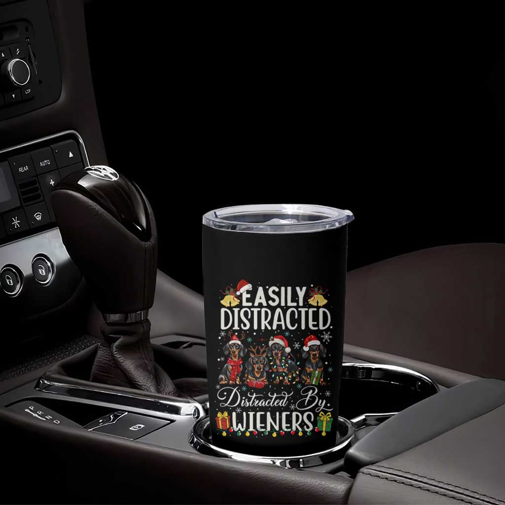 Christmas Dachshund Tumbler Cup Funny Easily Distracted By Wieners
