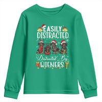 Christmas Dachshund Youth Sweatshirt Funny Easily Distracted By Wieners - Wonder Print Shop