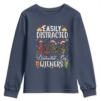 Christmas Dachshund Youth Sweatshirt Funny Easily Distracted By Wieners - Wonder Print Shop