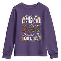 Christmas Dachshund Youth Sweatshirt Funny Easily Distracted By Wieners - Wonder Print Shop