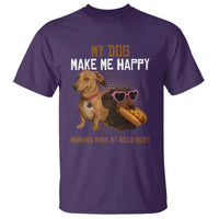 Funny Dachshund Dog Meme T Shirt My Dog Make Me Happy - Wonder Print Shop