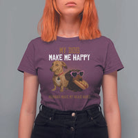 Funny Dachshund Dog Meme T Shirt For Women My Dog Make Me Happy - Wonder Print Shop