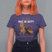 Funny Dachshund Dog Meme T Shirt For Women My Dog Make Me Happy - Wonder Print Shop