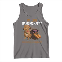 Funny Dachshund Dog Meme Tank Top My Dog Make Me Happy - Wonder Print Shop