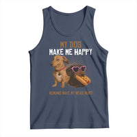 Funny Dachshund Dog Meme Tank Top My Dog Make Me Happy - Wonder Print Shop