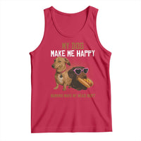 Funny Dachshund Dog Meme Tank Top My Dog Make Me Happy - Wonder Print Shop