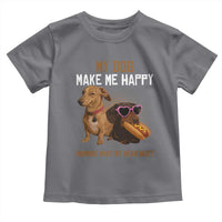 Funny Dachshund Dog Meme Toddler T Shirt My Dog Make Me Happy - Wonder Print Shop