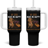 Funny Dachshund Dog Meme Tumbler With Handle My Dog Make Me Happy