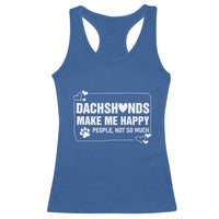 Dog Lover Racerback Tank Top Dachshunds Make Me Happy Quote - Wonder Print Shop