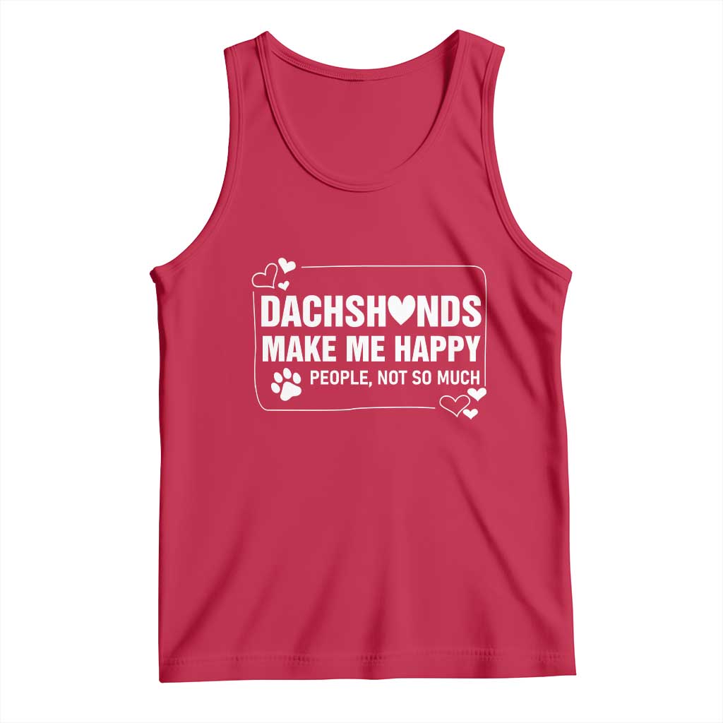 Dog Lover Tank Top Dachshunds Make Me Happy Quote - Wonder Print Shop