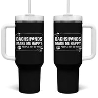Dog Lover Tumbler With Handle Dachshunds Make Me Happy Quote