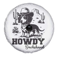 Funny Cowboy Dog Spare Tire Cover Howdy Dachshund Vintage Western - Wonder Print Shop