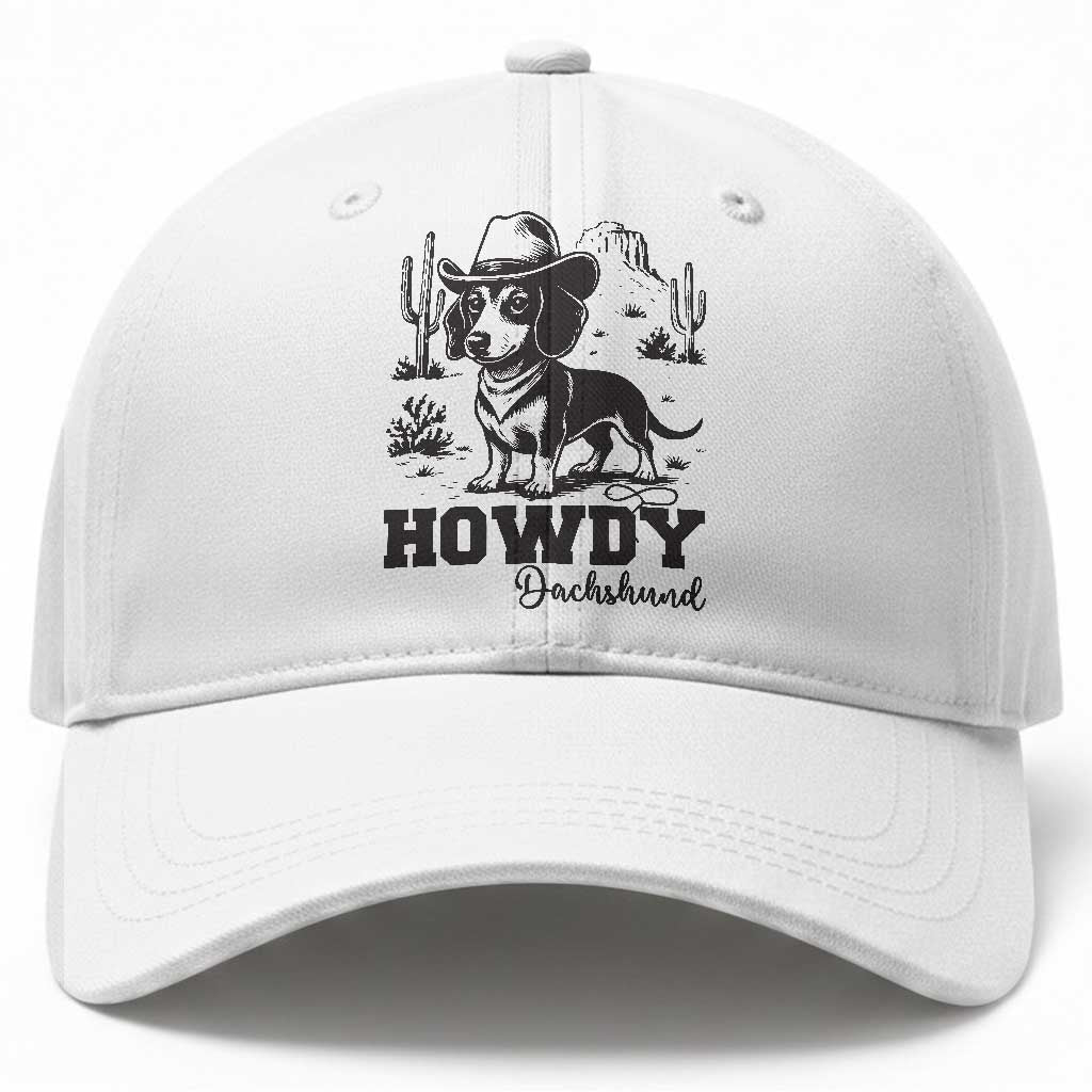Funny Cowboy Dog Baseball Cap Howdy Dachshund Vintage Western