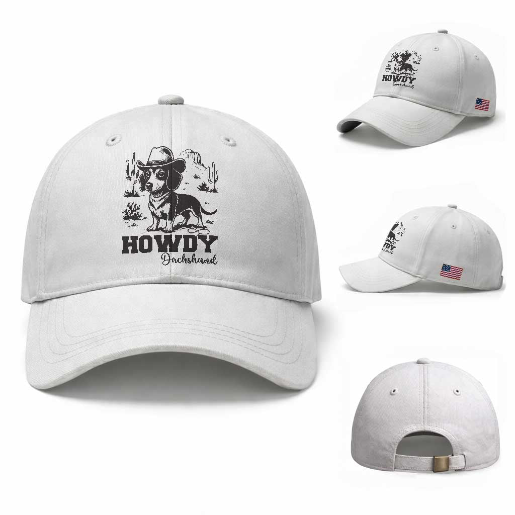 Funny Cowboy Dog Baseball Cap Howdy Dachshund Vintage Western