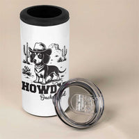 Funny Cowboy Dog 4 in 1 Can Cooler Tumbler Howdy Dachshund Vintage Western