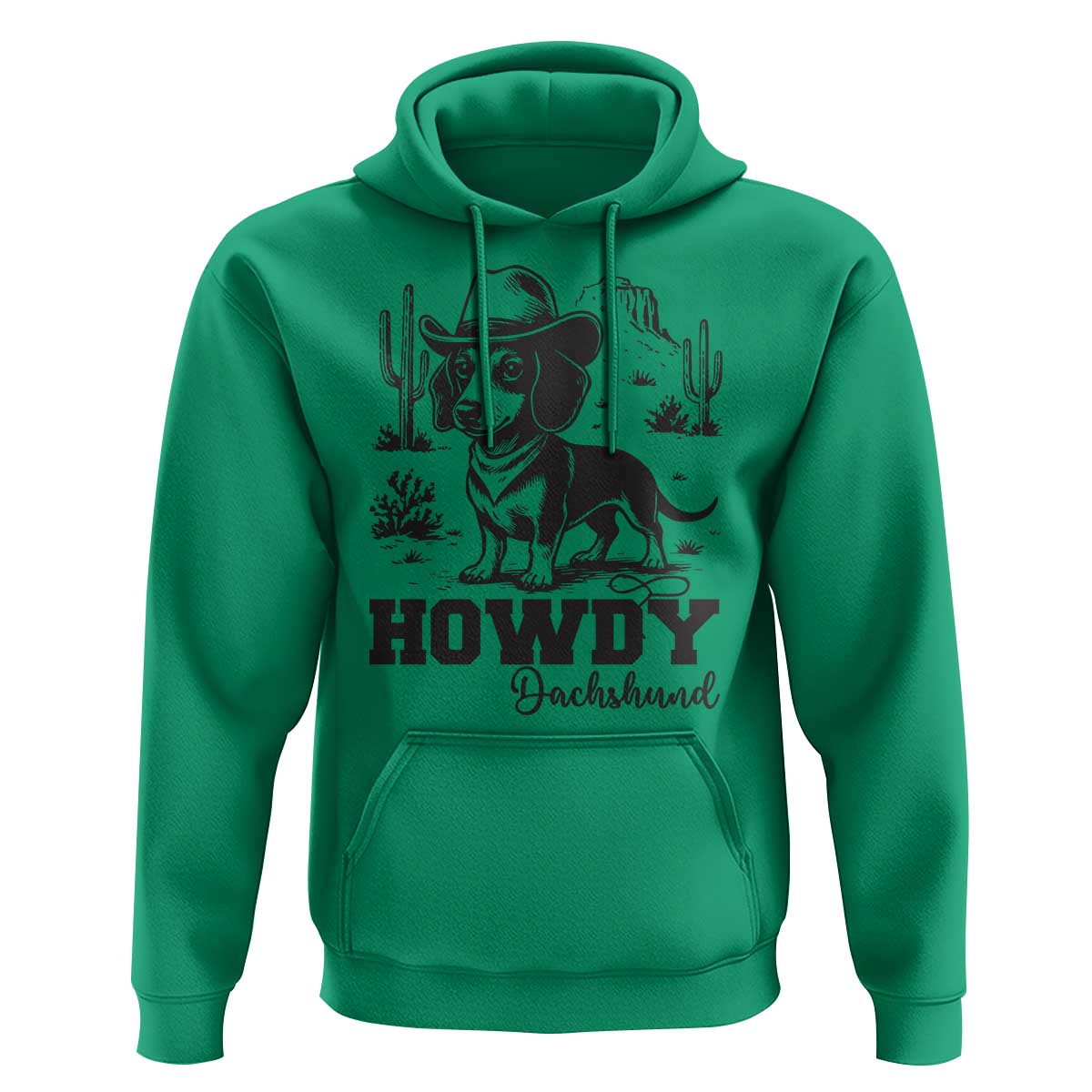 Funny Cowboy Dog Hoodie Howdy Dachshund Vintage Western - Wonder Print Shop